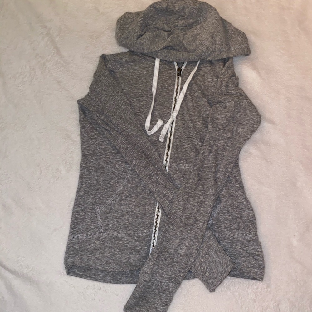 Grey American Eagle zip up hoodie